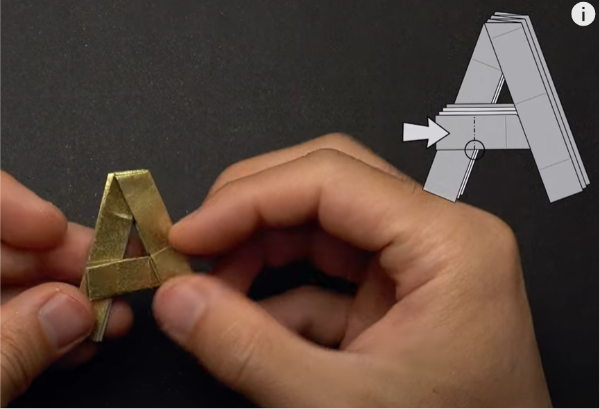 AyaFold origami letter A mark