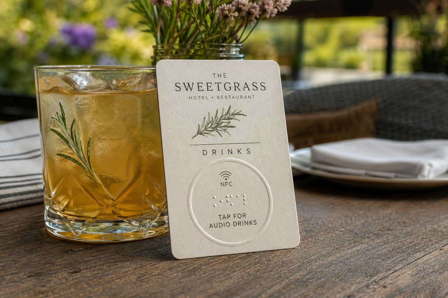 Patio drink card mockup
