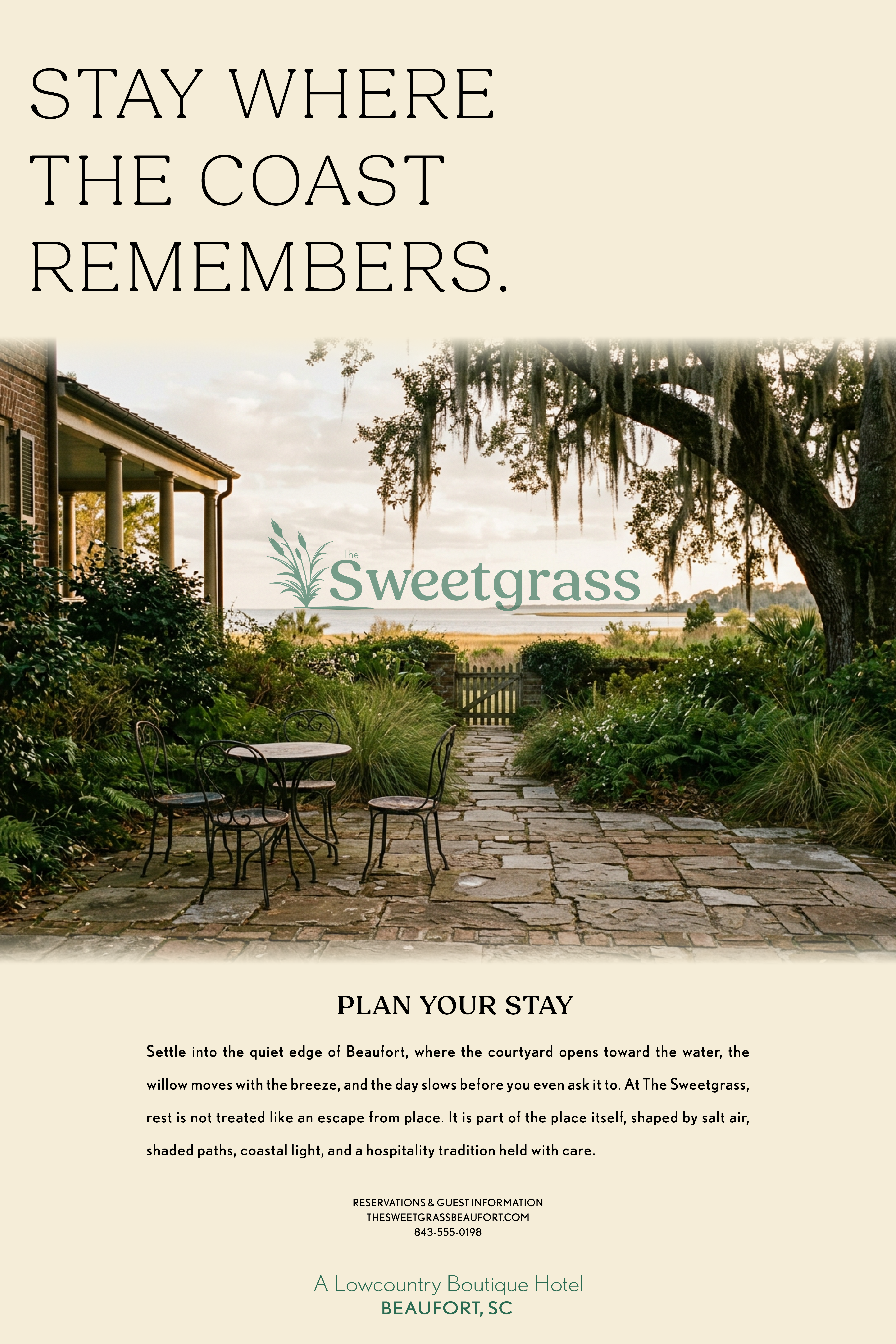 Sweetgrass tourist beach ad