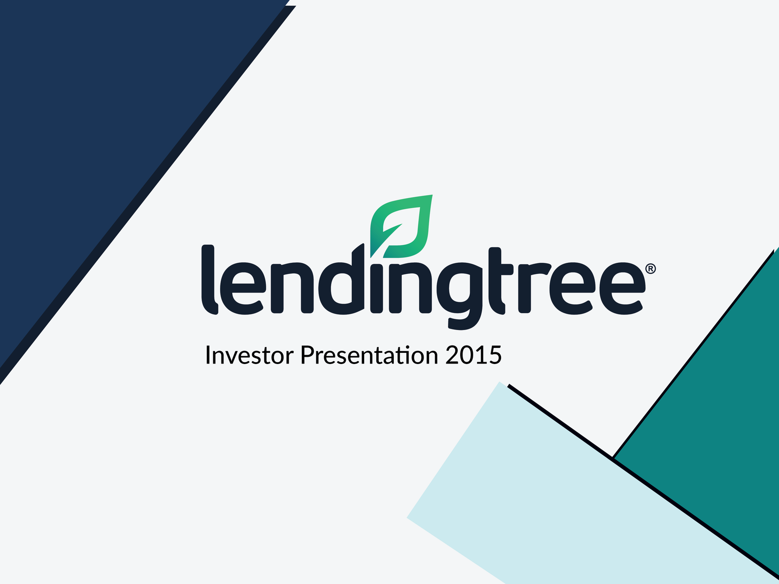 Redesigned LendingTree investor presentation title slide
