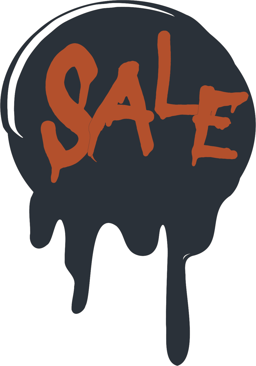 SALE drip badge, cream on navy