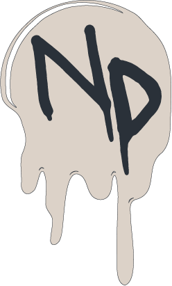 ND monogram, navy on beige
