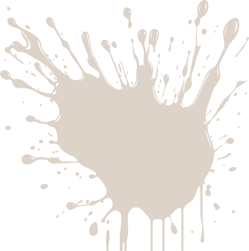 Warm beige paint-splat swatch, a grounding neutral in the palette