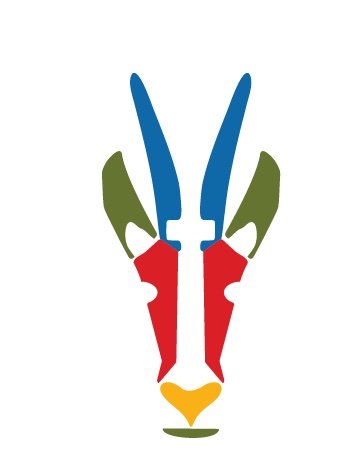 The chamois crest mark built from the four language colors: red, blue, green, and gold