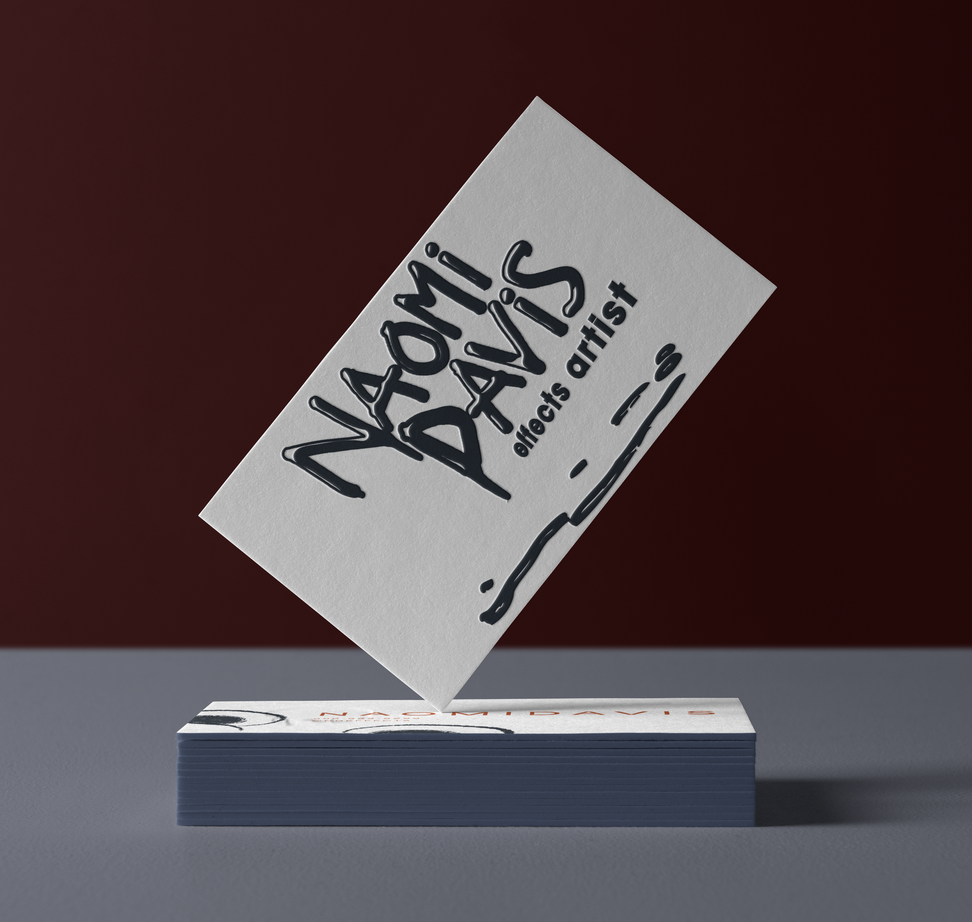 Floating business card presentation