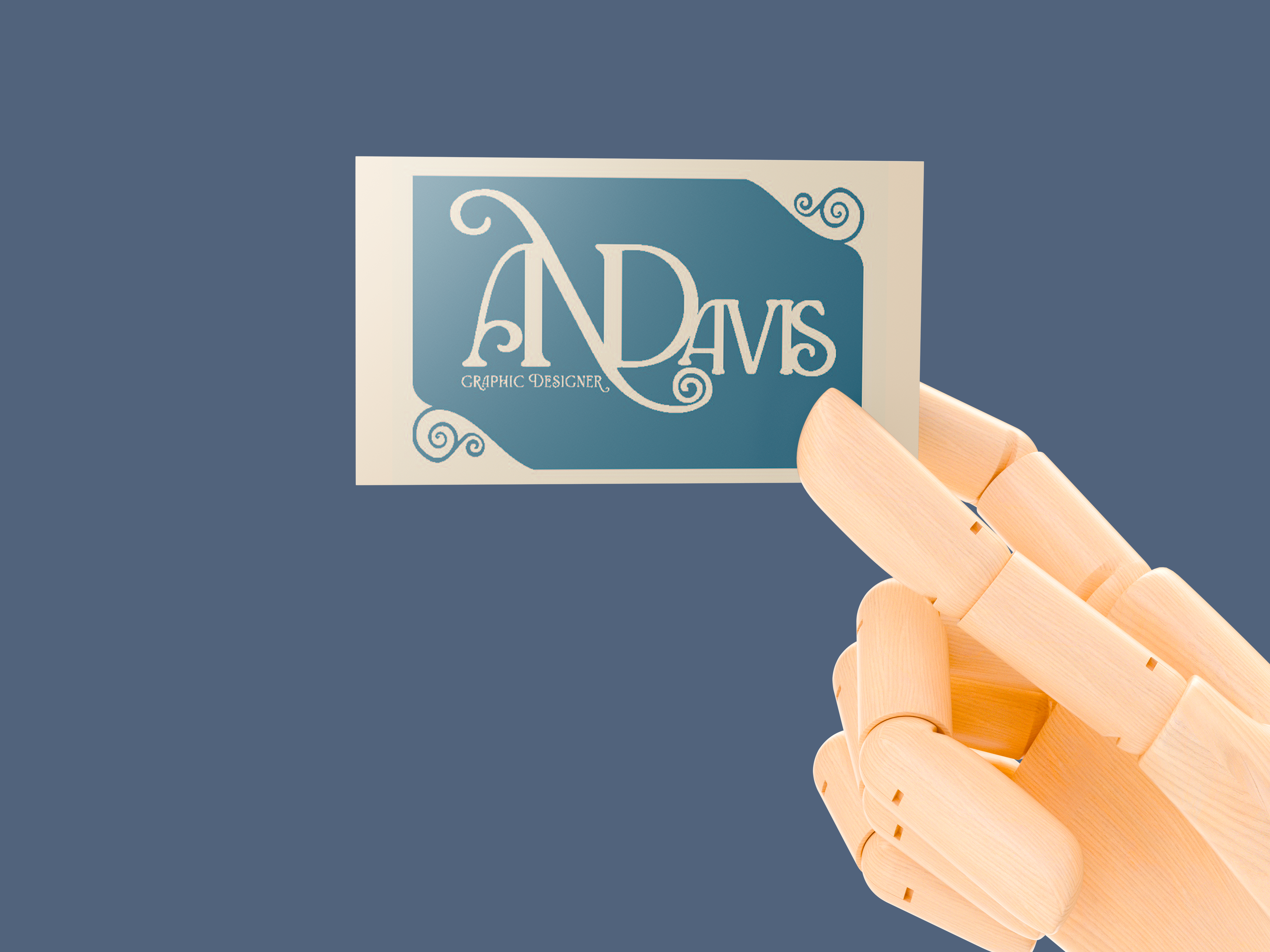 Personal branding identity case study featuring business card mockup