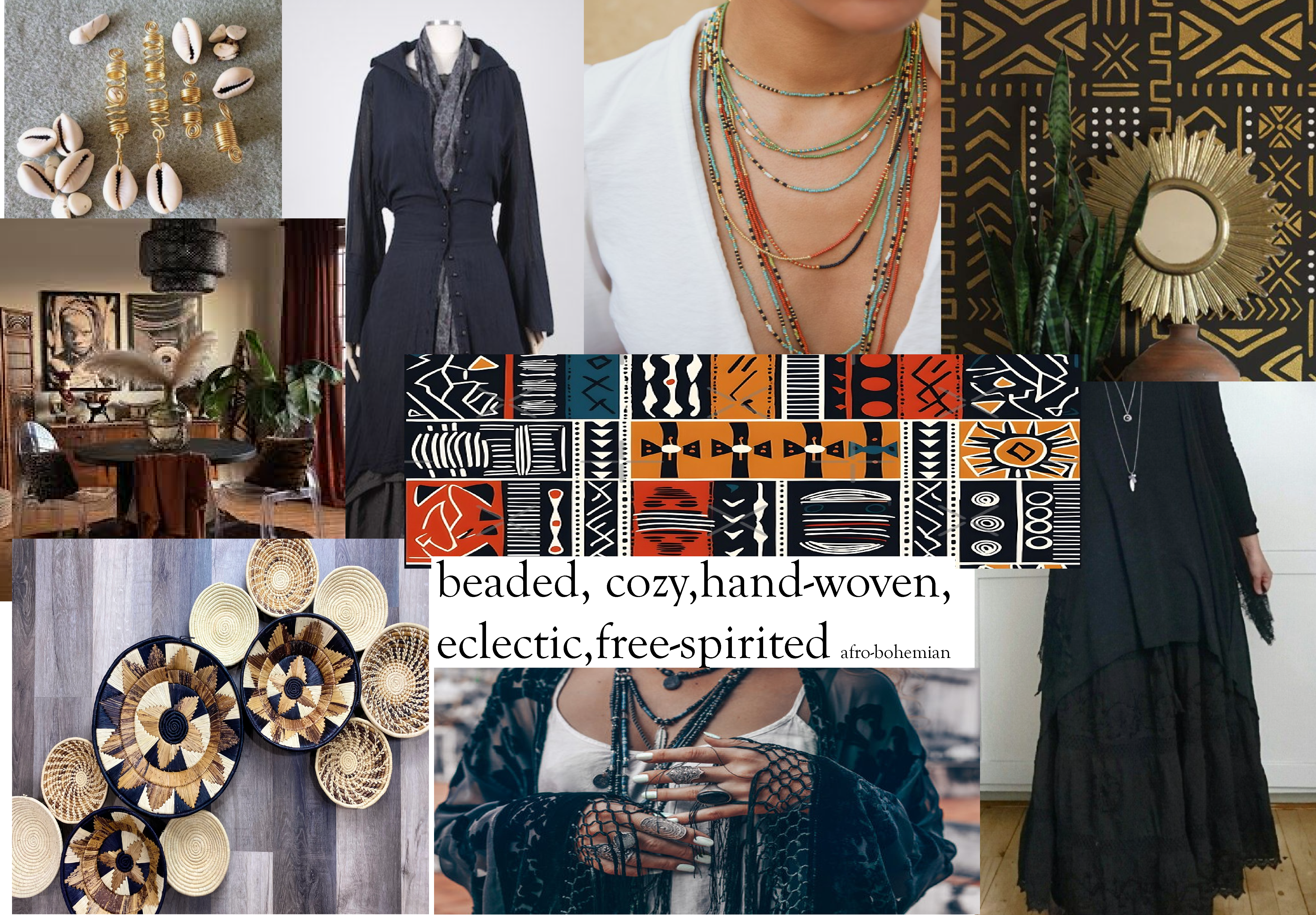 Moodboard collage featuring color swatches and type samples