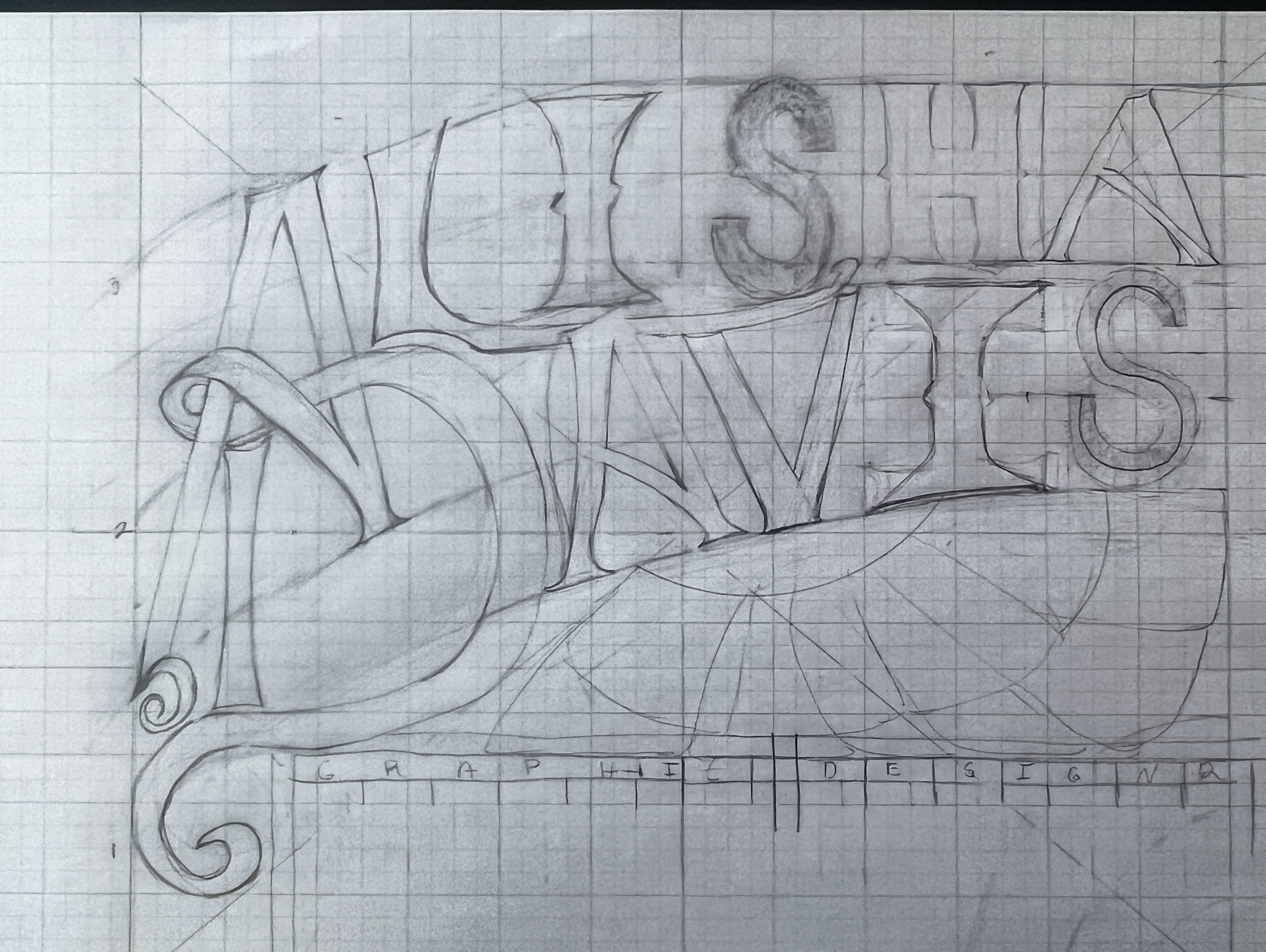 Typography and mark relationship studies