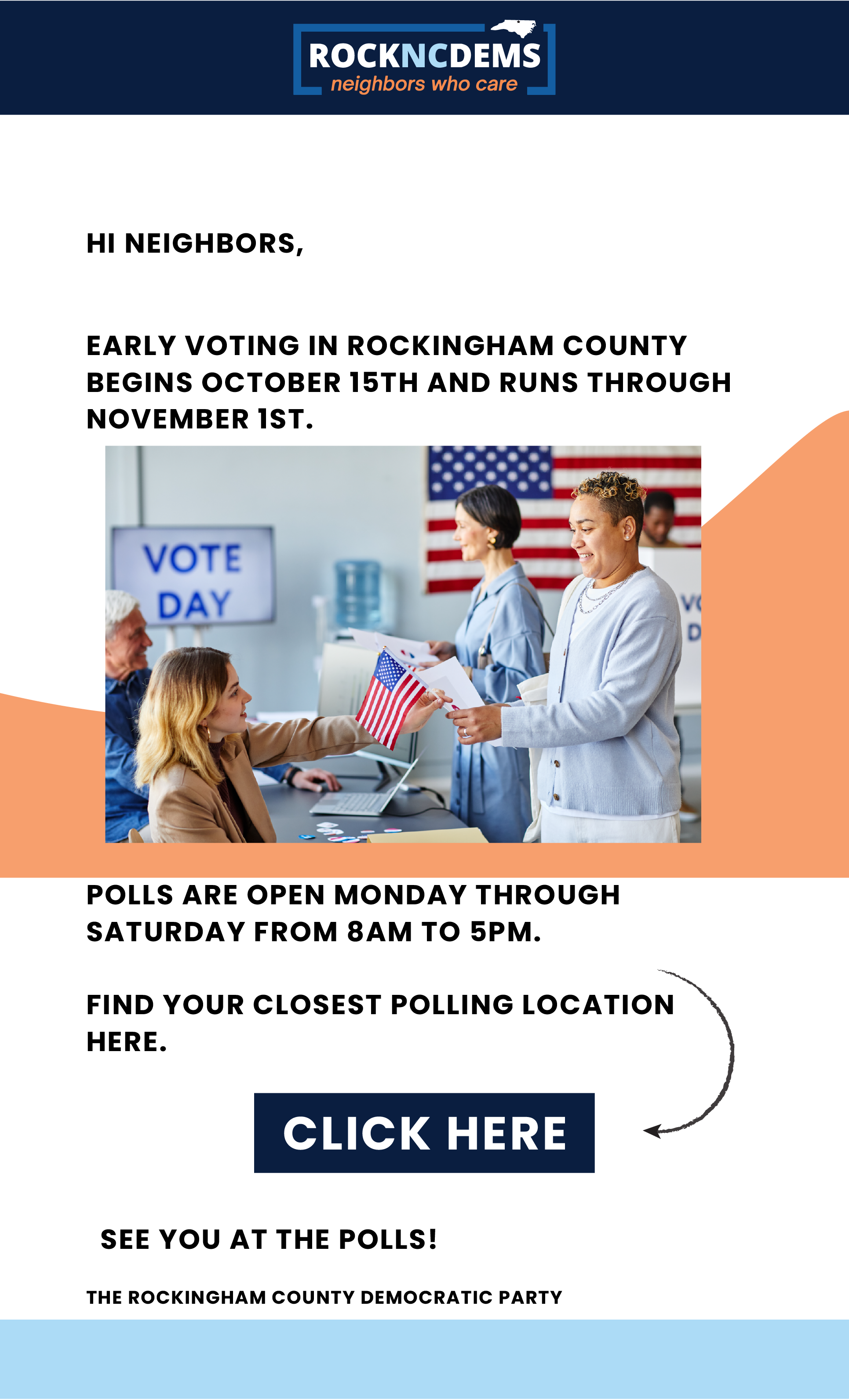 RoCo Dems email newsletter template design