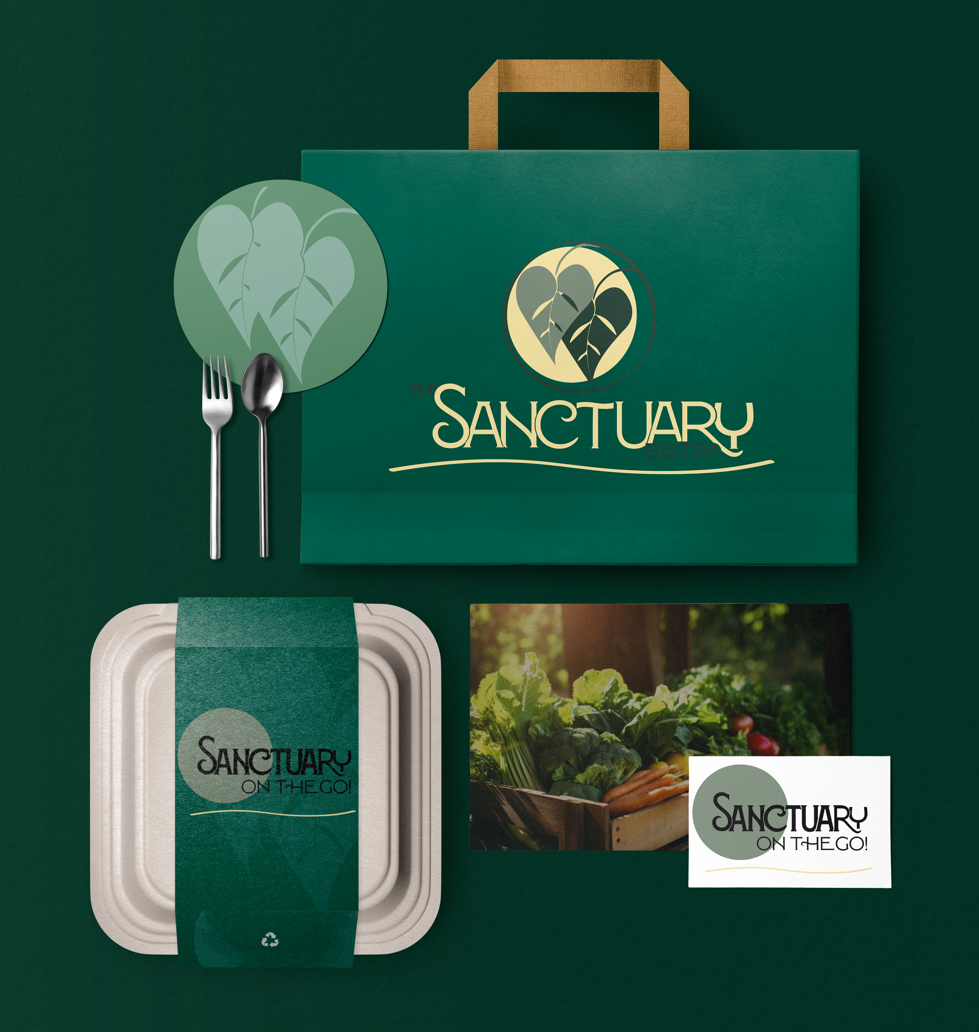To-go packaging for Sanctuary Bistro