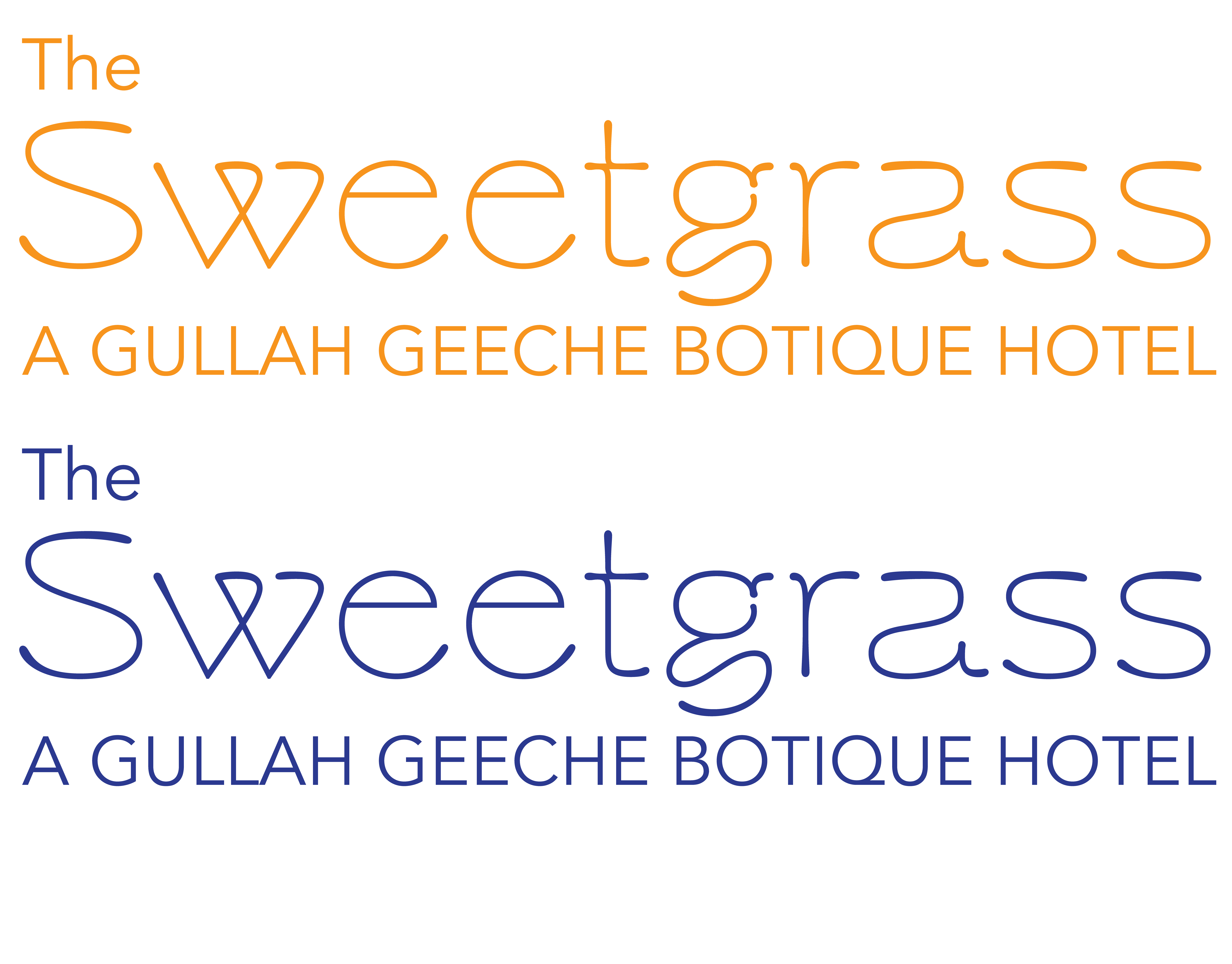 Sweetgrass logotype in various color applications