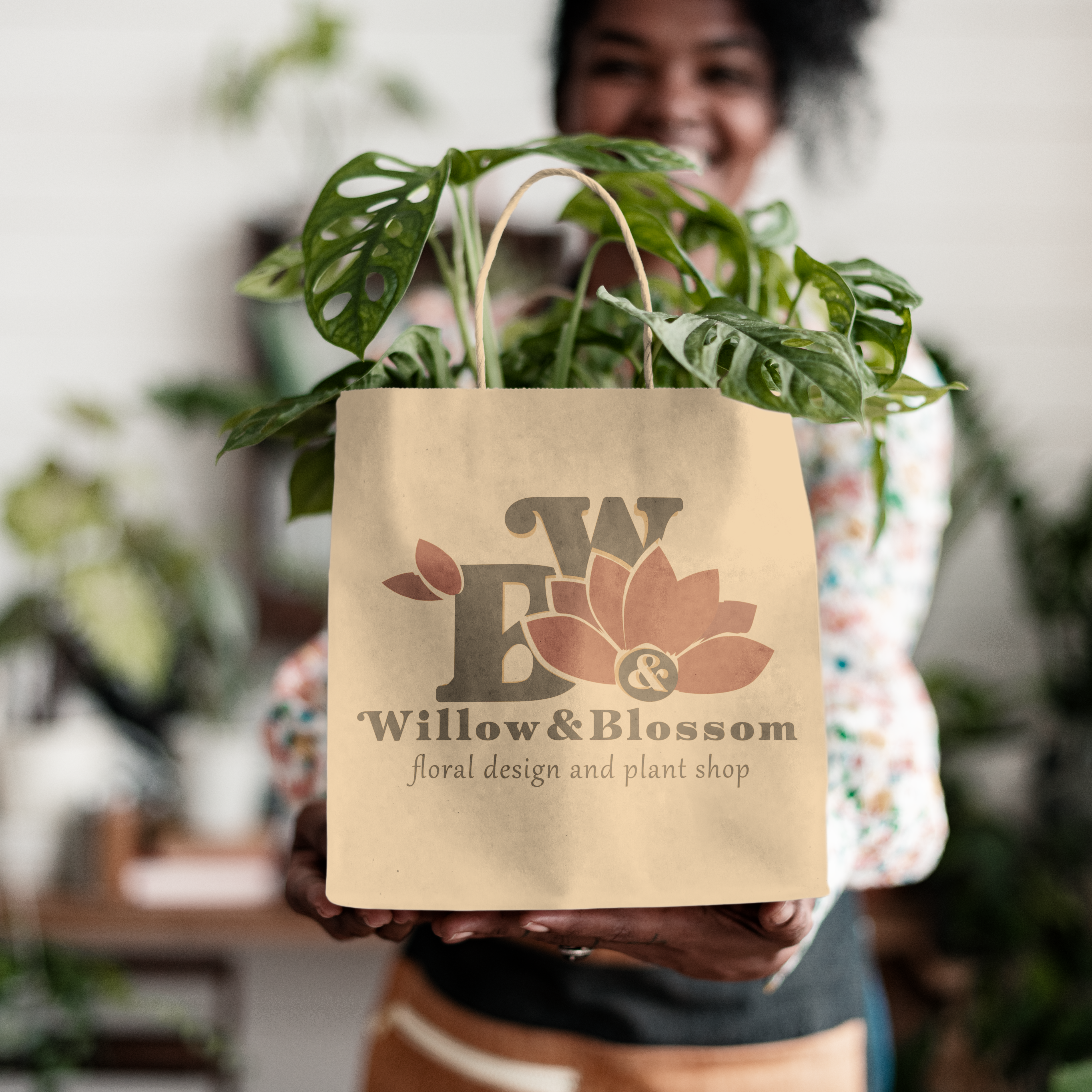 Willow & Blossom Floral Company comprehensive brand board showing logo, colors, and typography